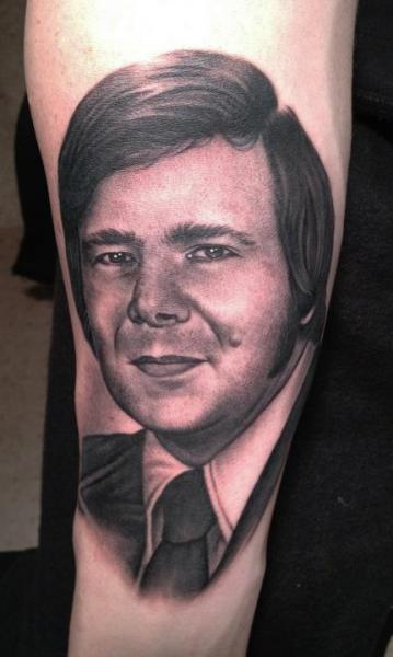 Arm Portrait Realistic Tattoo by Bob Tyrrel