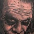 Shoulder Joker tattoo by Bob Tyrrel
