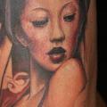 Arm Fantasie Porträt tattoo von Victor Chil