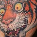 tatuaje Brazo Japoneses Tigre por Victor Chil