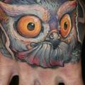 New School Hand Owl tattoo by Victor Chil