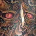 tatuaggio Giapponesi Collo Demoni di Victor Chil