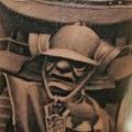 tatuaje Hombro Realista Samurai Pagoda por Radical Ink