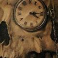 Shoulder Realistic Clock Skull tattoo by Radical Ink
