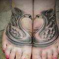 Foot Swan tattoo by Triple Six Studios