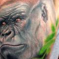 tatuaje Hombro Realista Gorila por Triple Six Studios