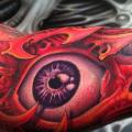 Arm Biomechanical Eye tattoo by Fatink Tattoo