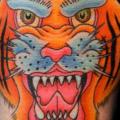 tatuaje Brazo Japoneses Tigre por Fatink Tattoo