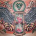 Chest Clepsydra Wings Diamond tattoo by Fatink Tattoo