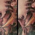 Biomechanical Head Neck tattoo by Fatink Tattoo