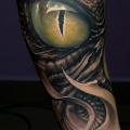 Arm Biomechanisch Fantasie Auge tattoo von Victor Portugal