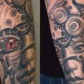 Arm Biomechanical Fantasy tattoo by Victor Portugal