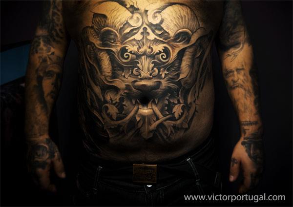 Tatuaggio Fantasy Pancia di Victor Portugal