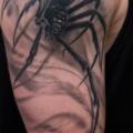 Schulter Spinnen 3d tattoo von Victor Portugal