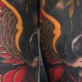 Arm Old School Totenkopf Flügel tattoo von Emily Rose Murray