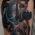 New School Horse Thigh tattoo by Emily Rose Murray