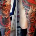 Japanische Drachen Sleeve tattoo von Salt Water Tattoo
