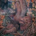 Realistische Rücken Adler Bären Reh tattoo von Steel City Tattoo
