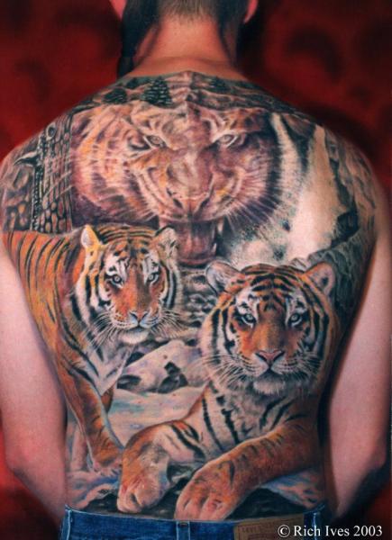 Tatuaż Realistyczny Plecy Tygrys przez Steel City Tattoo