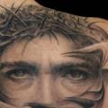 tatuaje Realista Espalda Jesús por Dark Raptor Tattoo