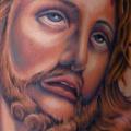 Shoulder Jesus Religious tattoo by Tim Mc Evoy
