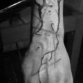 Arm Finger Dotwork tattoo by Kostek Stekkos