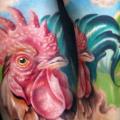 Realistic Foot Rooster tattoo by Kronik Tattoo
