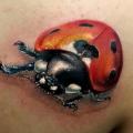 Shoulder Realistic 3d Ladybug tattoo by Kronik Tattoo
