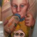 Shoulder Portrait Realistic Children tattoo by Kronik Tattoo