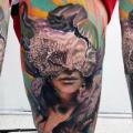 Fantasy Women Thigh tattoo by Kronik Tattoo