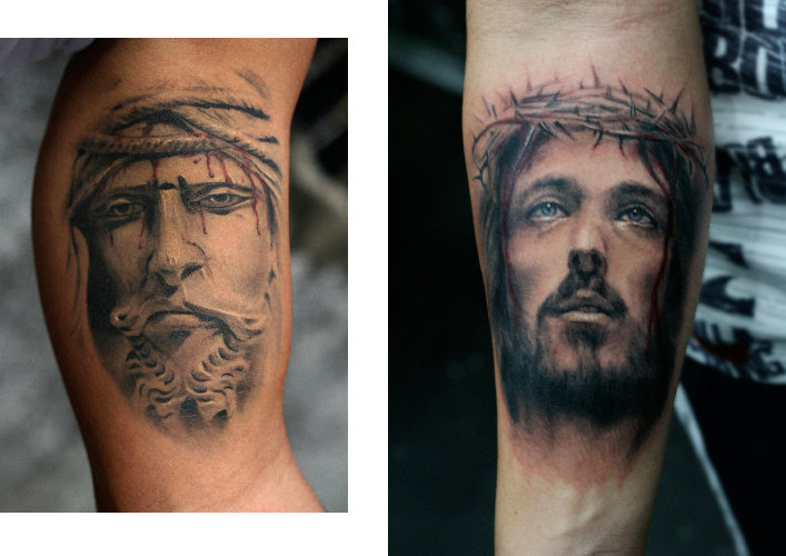 Arm Jesus Religiös Tattoo von Darwin Enriquez