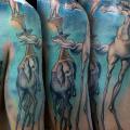 Arm Fantasie Rücken Elefant Pferd tattoo von Darwin Enriquez