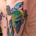 Arm New School Bird tattoo by Mike Stocklings