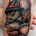 Arm New School Squirrel tattoo by Mike Stocklings