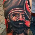 tatuaje Brazo Old School Pirata por Mike Stocklings