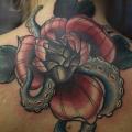 New School Flower Back Octopus tattoo by Mike Stocklings