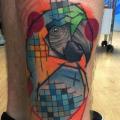 Fantasy Calf Parrot tattoo by Mike Stocklings