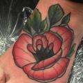 Old School Foot Flower tattoo by Mike Stocklings