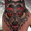 Old School Hand Wolf tattoo by Mike Stocklings