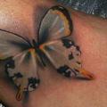 tatuaggio Realistici Piede Farfalle 3d di Sile Sanda