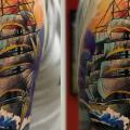 Shoulder Galleon tattoo by Sile Sanda