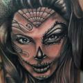 tatuaje Hombro Cráneo mexicano por Sile Sanda