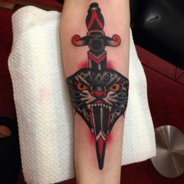 Arm Dagger Dagger Panther Tattoo by Sailor Serpent
