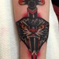 Arm Dagger Dagger Panther tattoo by Sailor Serpent