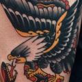 Snake Old School Eagle Thigh tattoo by Sailor Serpent