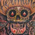 tatuaje Pierna Cráneo mexicano por Zulu Tattoo Dublin