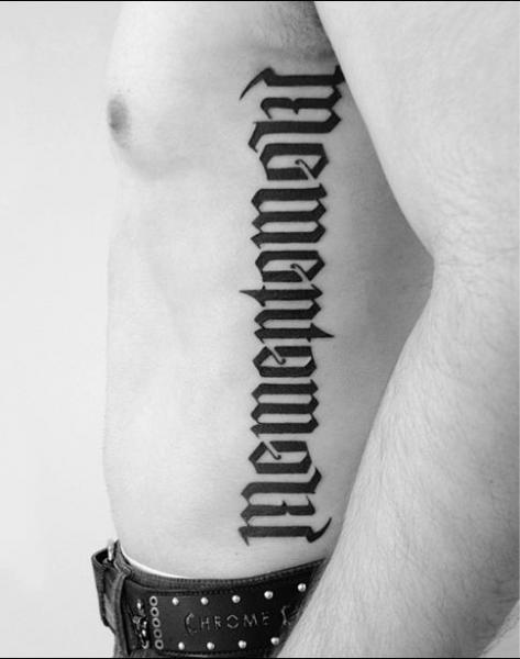 Side Lettering Tattoo by 2 Spirit Tattoo