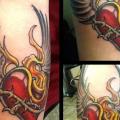 Heart Leg Wings tattoo by 3 Lions Tattoo