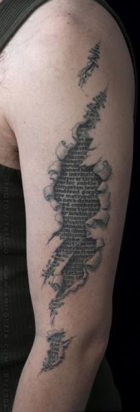 Tatuaggio Braccio Scritte 3d Cicatrice di Anil Gupta