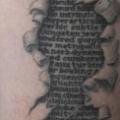 Arm Lettering 3d Scar tattoo by Anil Gupta